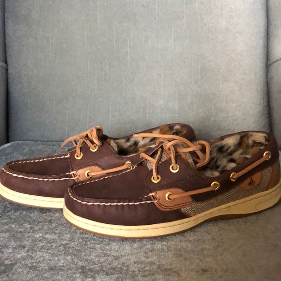Sperry Topsider Fur-Lined Bluefish Boat Shoes - Picture 1 of 8
